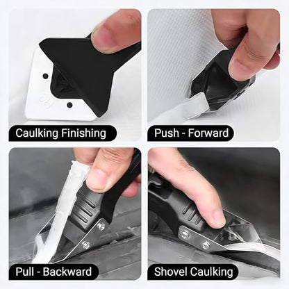 Silicone Caulking Tool 3 in 1 Stainless Steel Head Scraper Caulk Remover Sealant for Kitchen Bathroom Window - color: 1PC