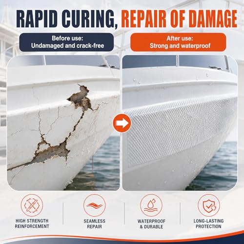 Fiberglass Repair Kit, Anti Sagging Formula, No Drip Run During Curing