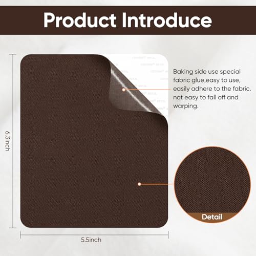 Couch Patch Repair Fabric,6-Piece Self-Adhesive Microfiber Patches,Quick Fix Sofa Chair Car Seat,Furniture,Upholstery Repair Kit. (Dark Brown) - color: Dark Brown, size: 5.5 x 6.3 inches