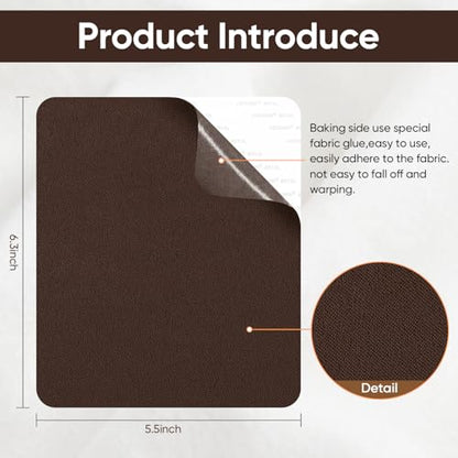 Couch Patch Repair Fabric,6-Piece Self-Adhesive Microfiber Patches,Quick Fix Sofa Chair Car Seat,Furniture,Upholstery Repair Kit. (Dark Brown) - color: Dark Brown, size: 5.5 x 6.3 inches