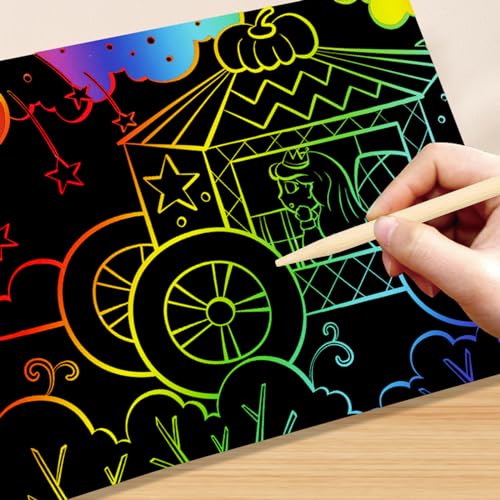 MIDELONG 100 PCS Wooden Art Stylus for Scratch Art, Wooden Stylus Stick, Art Sticks, Scratch Art Sticks, Scratch Art Stylus, DIY Creative Draw Sticks, Heavy Duty Wood Stylus Tools