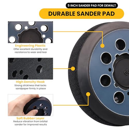 5 Inch Sander Pad with 4 Orbital Sander Foam Pad & 30 Ceramic Sanding Discs