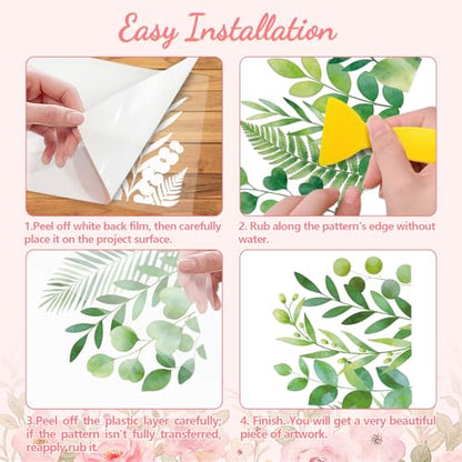 Peacoblue Leaves Piles Rub On Transfers for Furniture Craft 6"x12" - style: Leaves Piles