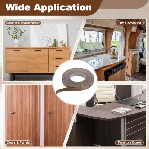 uxcell 0.75" x49 ft Wood Grain Repair Tape, Pre-Glued Iron on, Black Walnut - color: Black Walnut, size: 0.75" x 49 ft