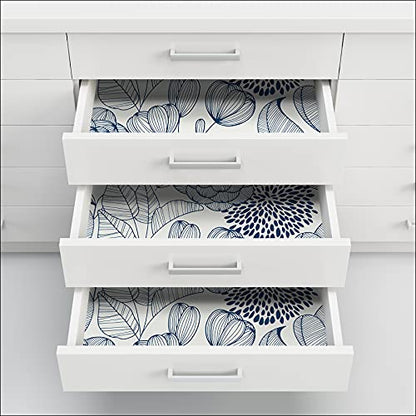NuWallpaper by WallPops NUS3830 Navy Secret Garden Peel & Stick Wallpaper, Blue - color: Blue
