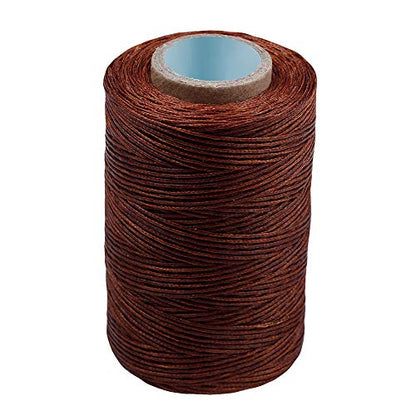 284Yards Leather Sewing Waxed Thread, 0.8mm Waxed Thread for Bookbinding - color: Coffee