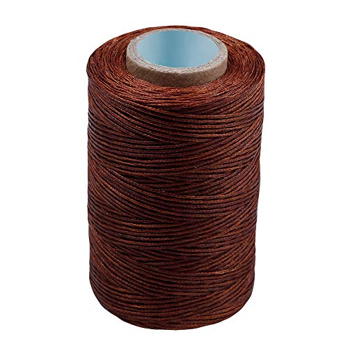 284Yards Leather Sewing Waxed Thread, 0.8mm Waxed Thread for Bookbinding - color: Coffee