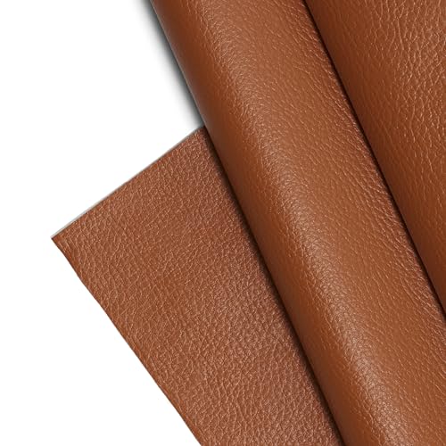 Textured Faux Leather Fabric, Smooth Pebble Grain Vinyl Sheets, Embossed Material, Upholstery, Fashion Apparel, Automotive, DIY and Crafting Pleather - Cut by The Yard (Ginger) - color: Ginger, size: Cut By The Yard