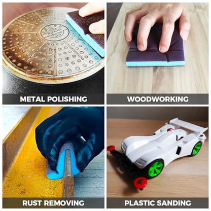 18pcs Sanding Sponge 180 grit Soft Sanding Block Washable and Reusable, Double-Sided Sponge Sanding Blocks Wet Dry Sandpaper Pad for Wood Metal FurniturePaint - style: 180 Grit 18pcs