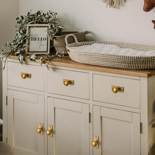 6Pack Antique Brass Cabinet Knob with Backplate Round Drawer Knob - color: Antique Brass, style: Plaquette