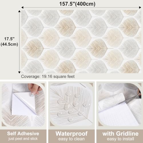 Boho Fan Palm Leaf Wallpaper Peel and Stick Gold and Sliver - color: Needle Leaf