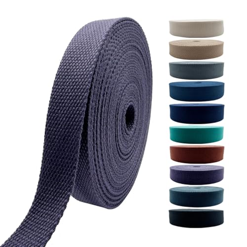 1 Inch Heavy Cotton Webbing 10 Yard Webbing Straps for Bags Handles,Tote Bag Webbing，Cloth Belt,Making Outdoor Supplies - color: Dark Purple