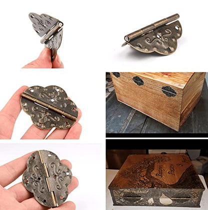 dophee 4Pcs Decorative Cabinet Hinges Antique Bronze Butterfly Hinges