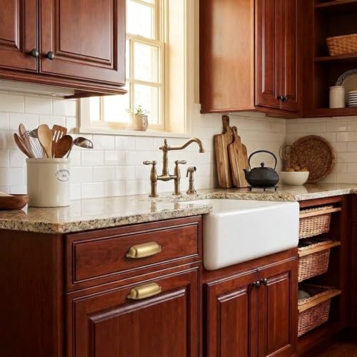 khtumeware 10 Pack Brushed Brass Cup Pulls 3-3/4 Inch Center to Center - Cabinet & Drawer Handles for Kitchen Hardware - color: Brushed Brass, size: 3-3/4"(96mm) Hole Center