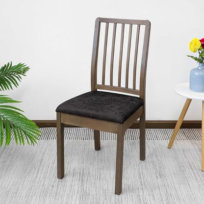 FORCHEER Black Dining Chair Seat Cushion Covers Set of 4 Leather Looking Stretch Kitchen Chair Seat Covers Square 14-18Inch Washable Replacment - color: Leather Looking-black, size: 4 Pieces