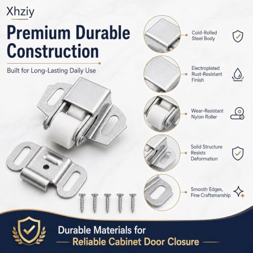 Mailbox Replacement Latch Spring Roller Cabinet Catch 4Pcs - color: Silver