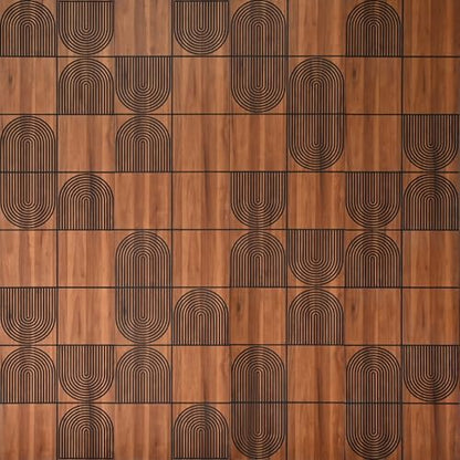 3D Wall Panels, 4-Pack 62 Sq Ft, Teak Wood Grain Peel and Stick Wall Panels, Self-Adhesive PVC Wall Paneling for Living Room, Bedroom & Accent Wall