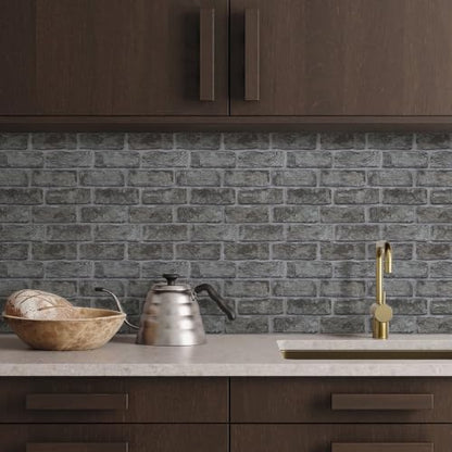 Commomy Faux Brick 3D Wall Panels Peel and Stick - 10 pcs 11.8" x 11.8" - color: Brick-PPP