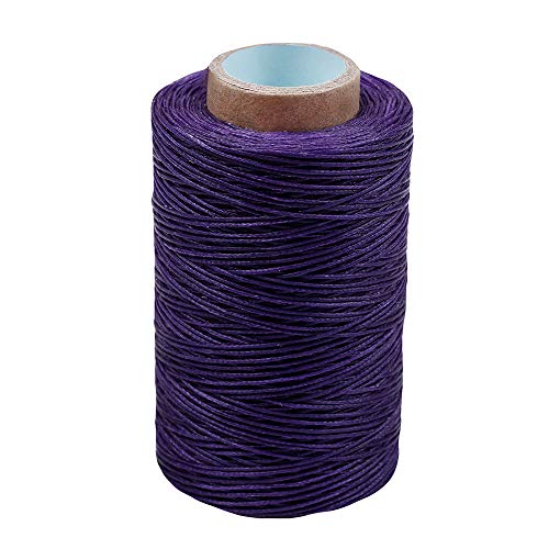 284Yards Leather Sewing Thread Waxed, Waxed Polyester Cord, Wax String - color: Dark Purple