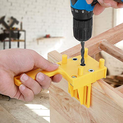 Handheld Woodworking Dowel Jig, Wood Dowel Drilling with 3 Drill Bits 6mm 8mm 10mm Drilling Tools