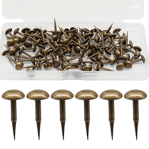 100 PCS Mini Upholstery Tacks, 8mm x 16mm, Brass
