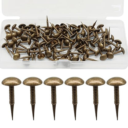 100 PCS Mini Upholstery Tacks, 8mm x 16mm, Brass