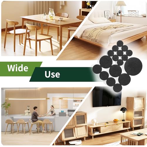 Felt Furniture Pads for Hardwood Floors 68 PCS, Round, Black - size: 68PCS Value Pack Round Black