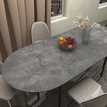 Dark Grey Concrete Wallpaper Peel and Stick Concrete Cement Contact Paper 16x354 inch Matte Thick Texture Wall Paper Removable Self-Adhesive Vinyl Wrap for Kitchen Bedroom Bathroom Wall Covers - color: Dark Gray, size: 16" x 354"