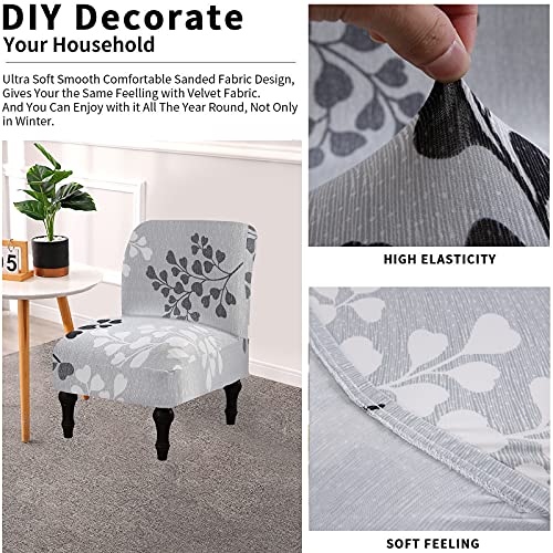 Eco-Ancheng Armless Chair Slipcover Removable Armless Accent Chairs Covers Washable Armless Slipper Chair Slipcover Printed Armless Chair Furniture Protector Covers for Living Dining Room Hotel - color: A2