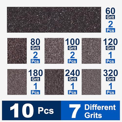 10Pcs 60-320Grit Sanding Sponges, Wet Dry Sanding Blocks - size: 60/80/100/120/180/240/320Grit