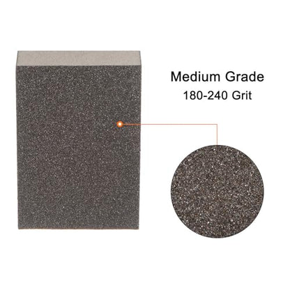HARFINGTON 10pcs Medium Grit Sanding Sponge Blocks 180-240 Grit Foam Sanding Block for Polishing Kitchen Metal Wood Drywall, 100x70x25mm - size: 180-240 Grit