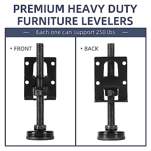 4 Pack Heavy Duty Adjustable Leveling Feet - Furniture Levelers for Workbench, Table, Cabinet, Wardrobe