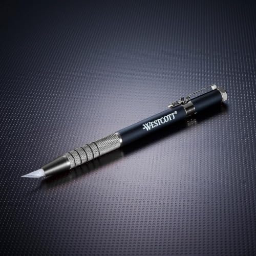 Westcott 16963 Pen-Style Retractable CarboTitanium Bonded Hobby Knife, Silver