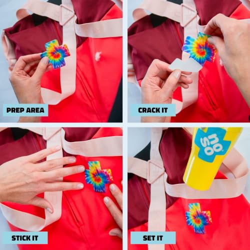 Noso Patches Fabric Repair Kit, Waterproof Peel & Stick Self-Adhesive - color: Dead and Grateful