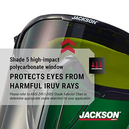 Jackson Safety GPL500 Shade 5IR Safety Goggles with Face Shield, ANSI Z87.1 - size: One Size, style: Shade 5 Infrared Lens