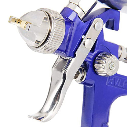 BANG4BUCK Professional HVLP Gravity Feed Air Spray Gun, 1.4mm 1.7mm 2.5mm Nozzles, 1000cc Aluminum Cup with Gauge for Auto Paint, Primer, Clear/Top Coat & Touch-Up - color: Blue