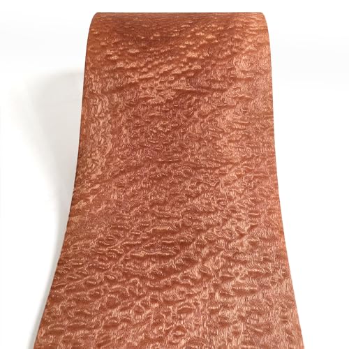 Natural Wood Veneer, Thin Wood Sheets, Refurbished of Furniture/Guitar/Speaker/Automotive Interior, Handmade DIY (Sapele Ripple) - color: Sapele Ripple / 8.5″ x 90″