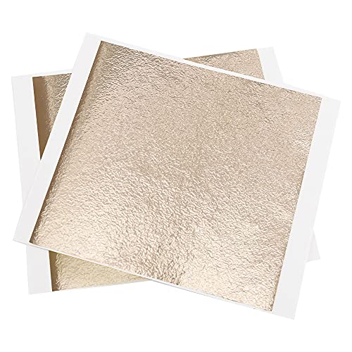 KINNO Imitation Gold Leaf Sheets 100 PCS Antique Gold, 5.1 by 5.3 Inches - color: antique gold
