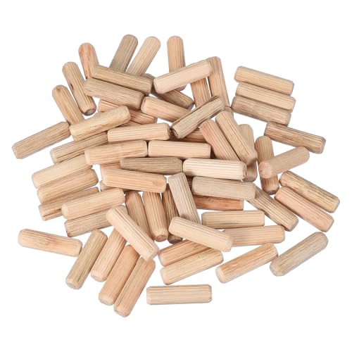 MECCANIXITY Wooden Dowel Pins 3/8" x 1-3/8" (10mm x 35mm) Straight Dowel Rods Wood Fluted Dowels Rods for Crafts Furniture DIY Hardwood Count 120 - size: 3/8" x 1-3/8"