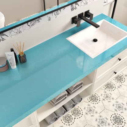 Wallercity Glossy Blue Contact Paper Shiny Light Blue Peel and Stick Wallpaper for Bedroom Bathroom Self Adhesive Stick on Kitchen Countertops Cabinets Wall Paper Vinyl Shelf Liner Film 15.8''x315'' - color: Light Blue, size: 15.8"W x 315"L