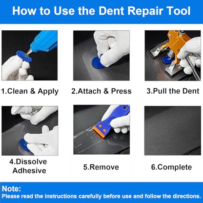 109PCS Dent Removal Kit with T-Bar Slide Hammer & Bridge Puller for Cars - size: Dent Puller Kit-109 Pack