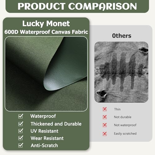 Waterproof Marine Canvas Fabric by The Yard 58" W 600D PVC Backing 15 Yards - color: Army Green, size: 15 Yards