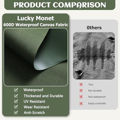 Waterproof Marine Canvas Fabric by The Yard 58" W 600D PVC Backing 15 Yards - color: Army Green, size: 15 Yards