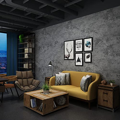 3yecao 16"×1181" Extra Thick Large Size Blue Grey Concrete Wallpaper Peel and Stick Waterproof Dark Blue Gray Concrete Cement Contact Paper Vinyl Industrial Textured Sticker for Bedroom Bathroom Gym - color: Grey Blue, size: 16" x 1181"