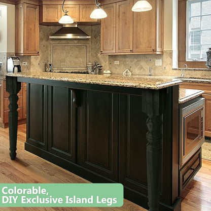 DoubleFill 2 Pcs Unfinished Kitchen Island Legs Wood Table Legs, Classic - color: Classic, size: 35.4" H X 3.7" W X 3.7" D