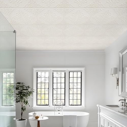 Peel and Stick Ceiling Tiles, Ceiling Tiles Foam 16 Pcs 3D Wall Panels - color: Symmetra, size: 16pcs