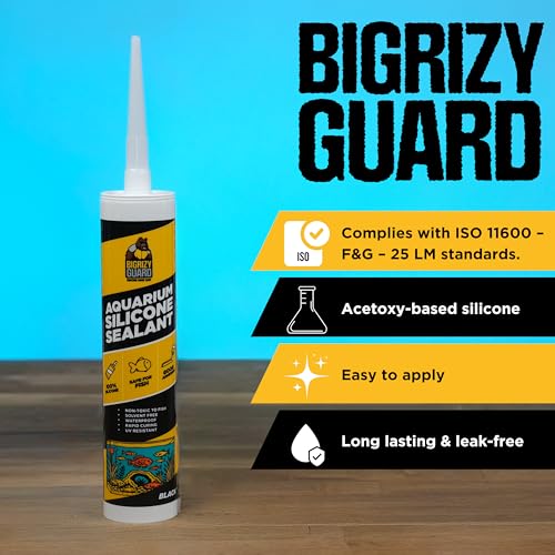 Aquarium Silicone Sealant Black 10.14 Fl oz Cartridge - Aquarium Safe Silicone for Fish & Plants | 100% Waterproof, Premium, Non-Toxic, Solvent Free, Strong Bond, Fast Curing (1 Pack) - size: 1 Pack