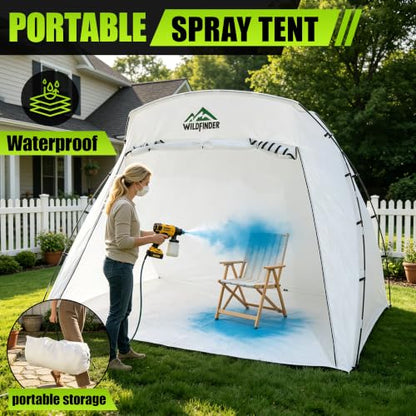 WildFinder Portable Paint Booth 10x7x6.3ft, Paint Tent for Spray Painting