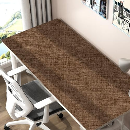 Brown Grasscloth Peel and Stick Wallpaper 17.3"x120" Faux Linen Textured Contact Paper Removable Self Adhesive Vinyl Wallpaper for Bedroom Bathroom Kitchen Cabinets - color: Brown, size: 17.3" x 120"