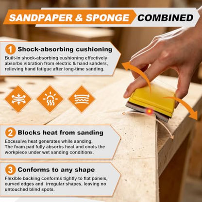 27 PCS 3x4 Inch Sanding Sponge, 120-3000 Grit Sandpaper Blocks Assortment - color: Mix Grit